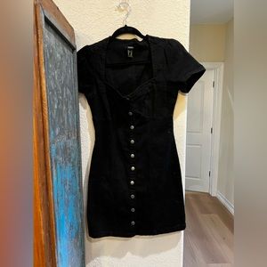 Forever 21 Black Button Dress
